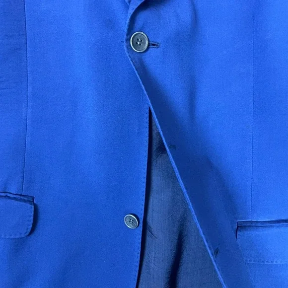 Luciano Carreli Angelico Italian Wool Blazer Sport Coat Royal Blue Mens 3 Button - Picture 14 of 16